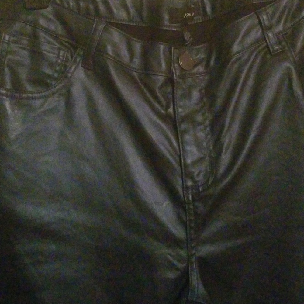 Brand new blue/green leather look jeans